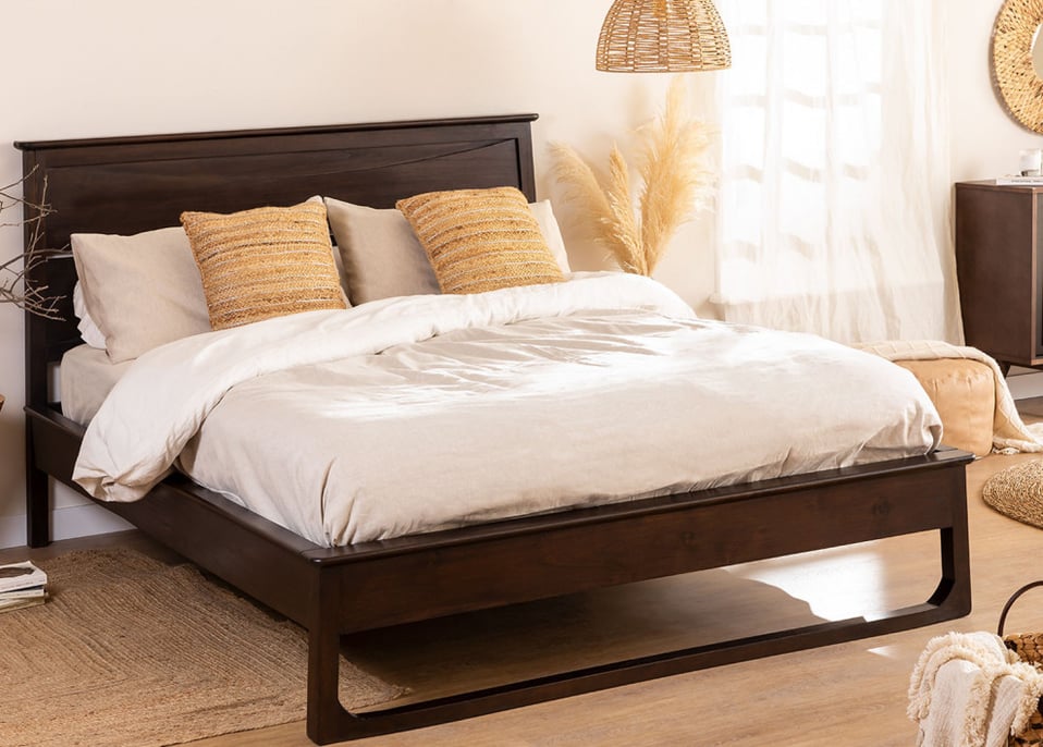 Teakhouten bed voor matras van 160 cm Somy