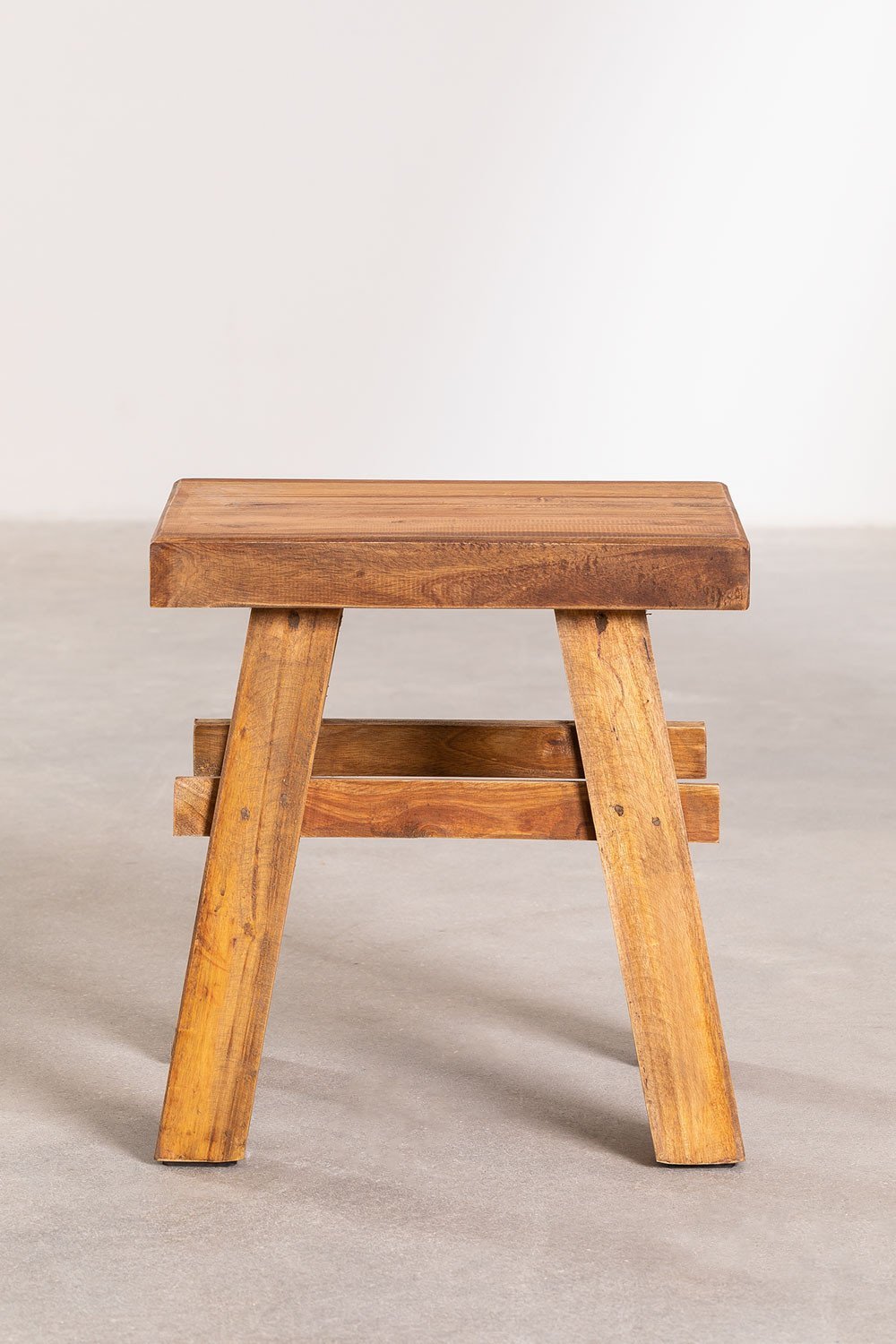 Lage kruk van gerecycled hout Roblie, galerij beeld 3