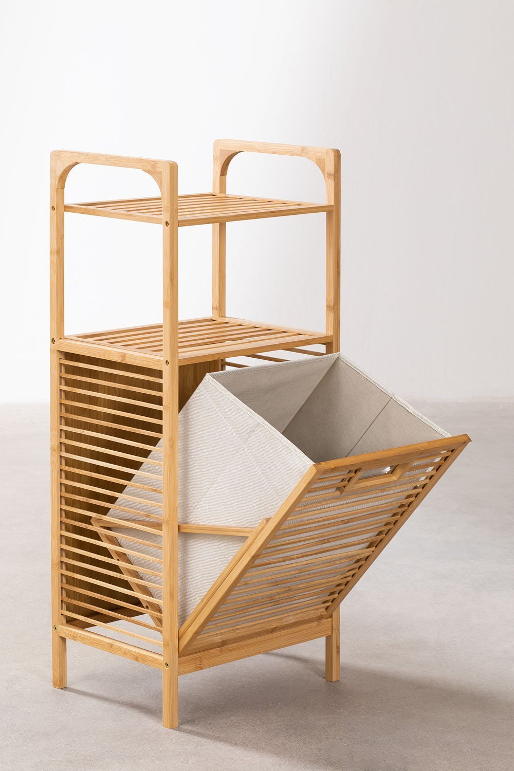 Lauren Bamboe Wasmand met Plank           , galerij beeld 4