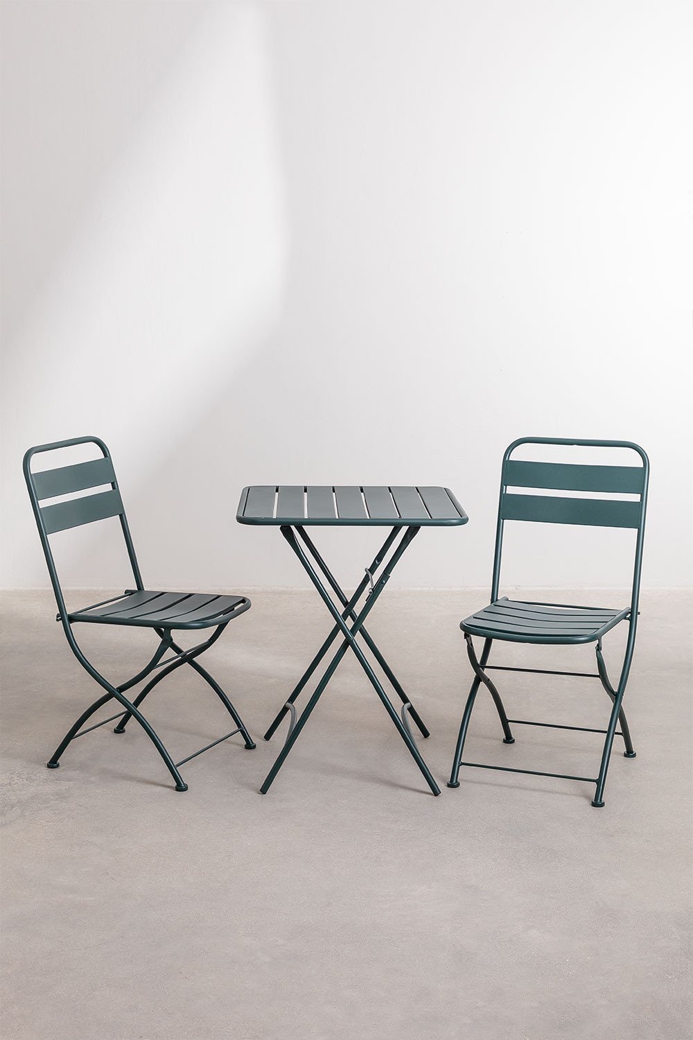 Tuinset met een inklapbare tafel (60X60 cm) & 2 Klapstoelen Janti, galerij beeld 1