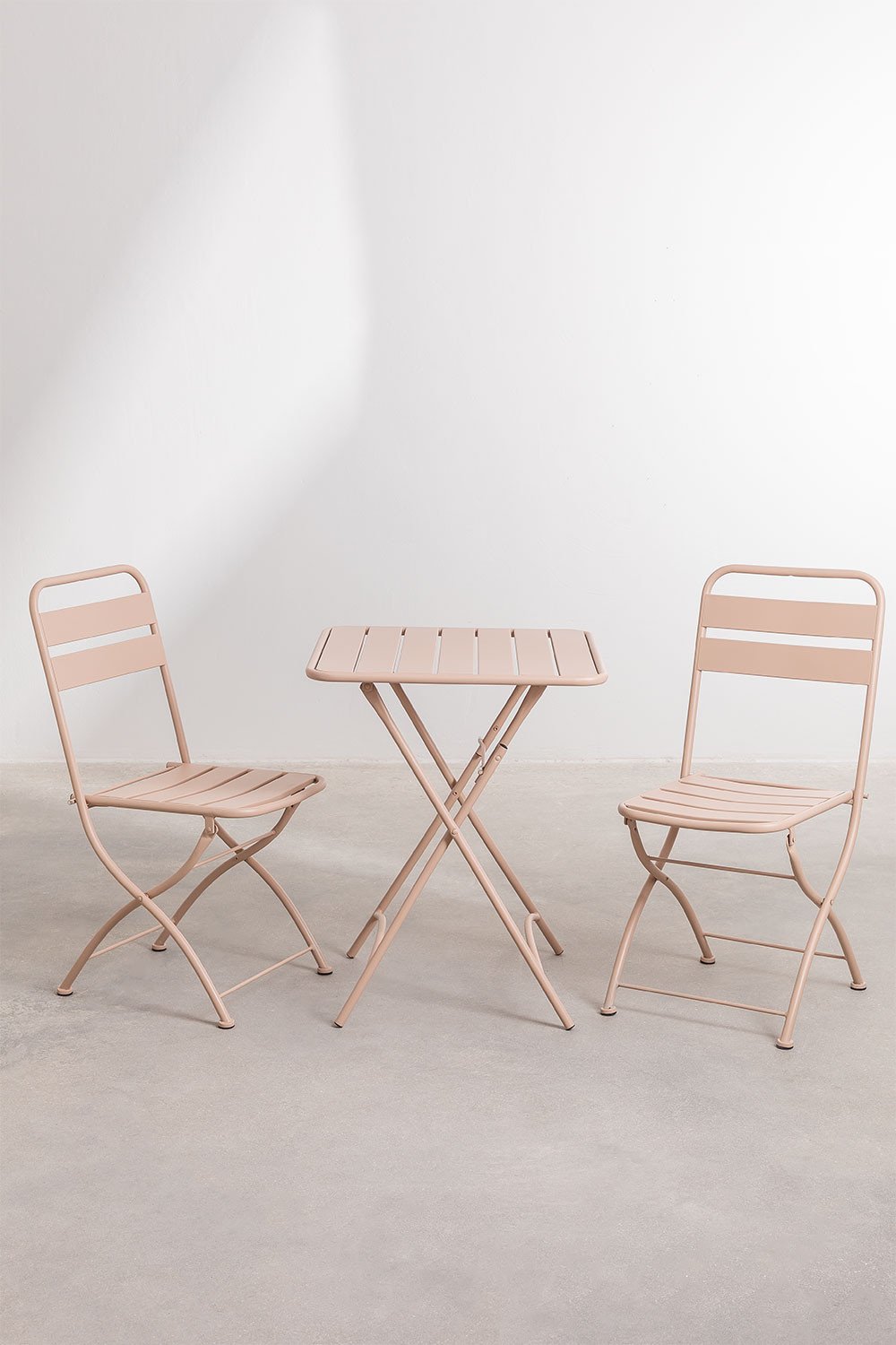 Tuinset met een inklapbare tafel (60X60 cm) & 2 Klapstoelen Janti, galerij beeld 1