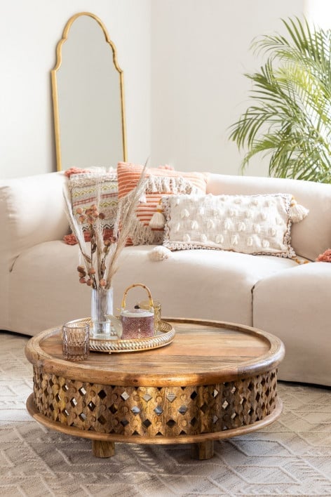Houten salontafel in Riad-stijl - Mangohout