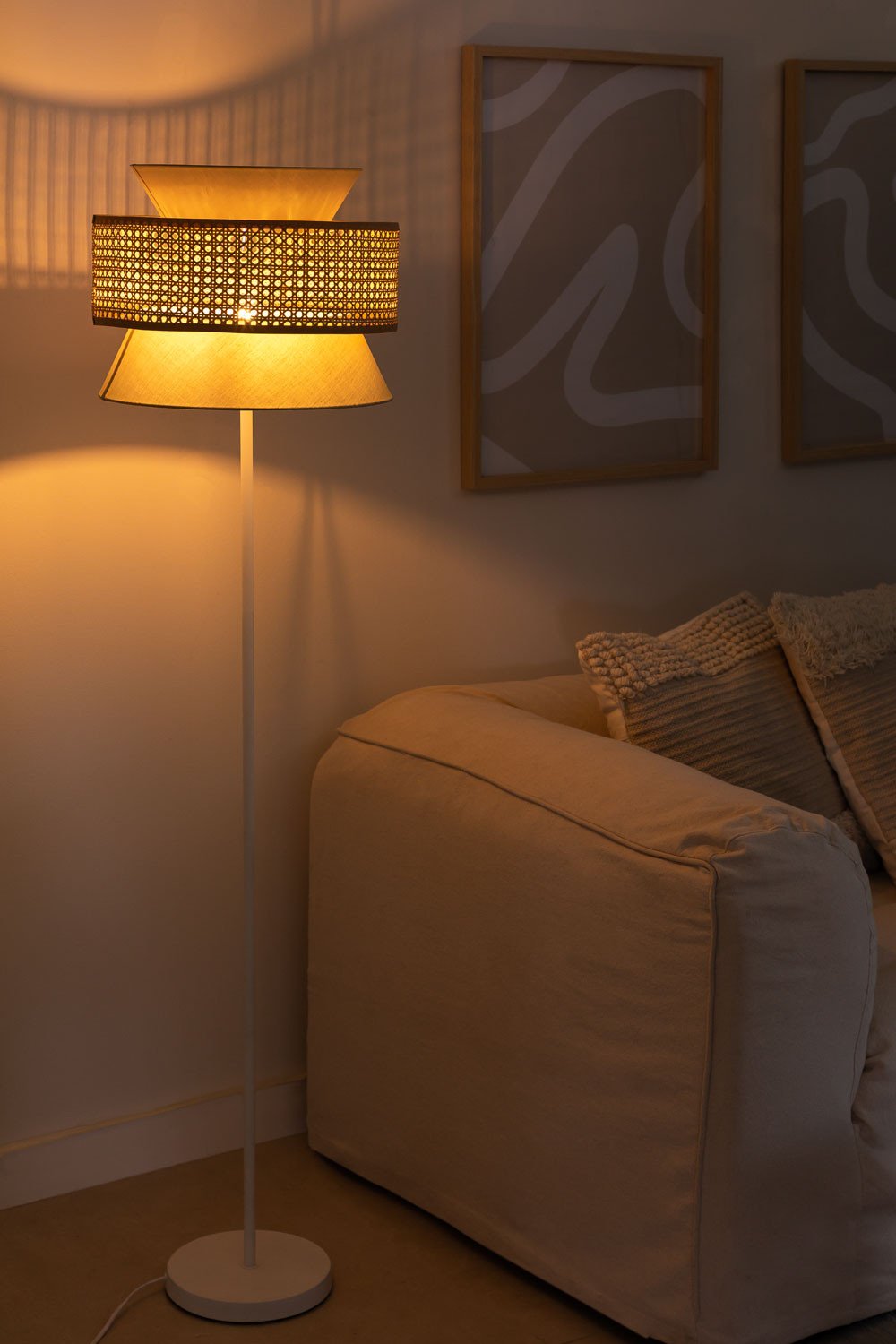 Rotan vloerlamp Yereh , galerij beeld 2