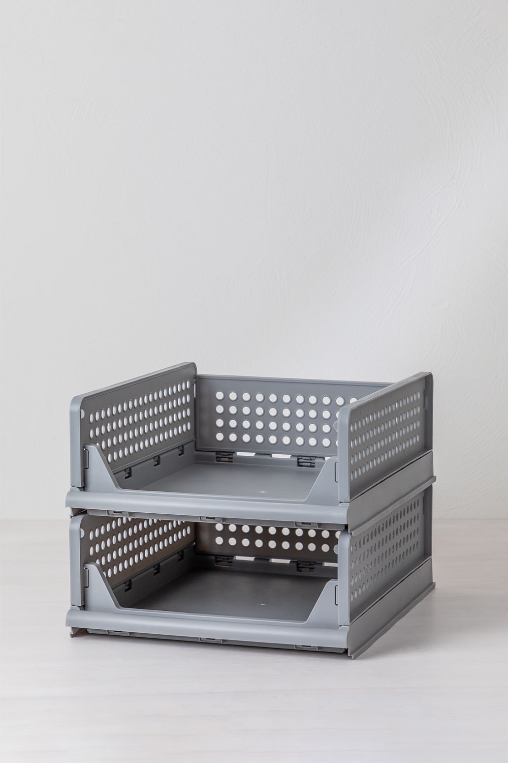 Lot De 3 Organisateurs Vêtements Evadin Céladon - Paniers Pliables 18.8cm - Pour Placard Ou Salle De Bain