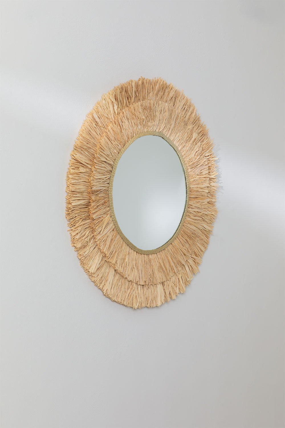 Ronde wandspiegel in Raffia Willow, galerij beeld 3