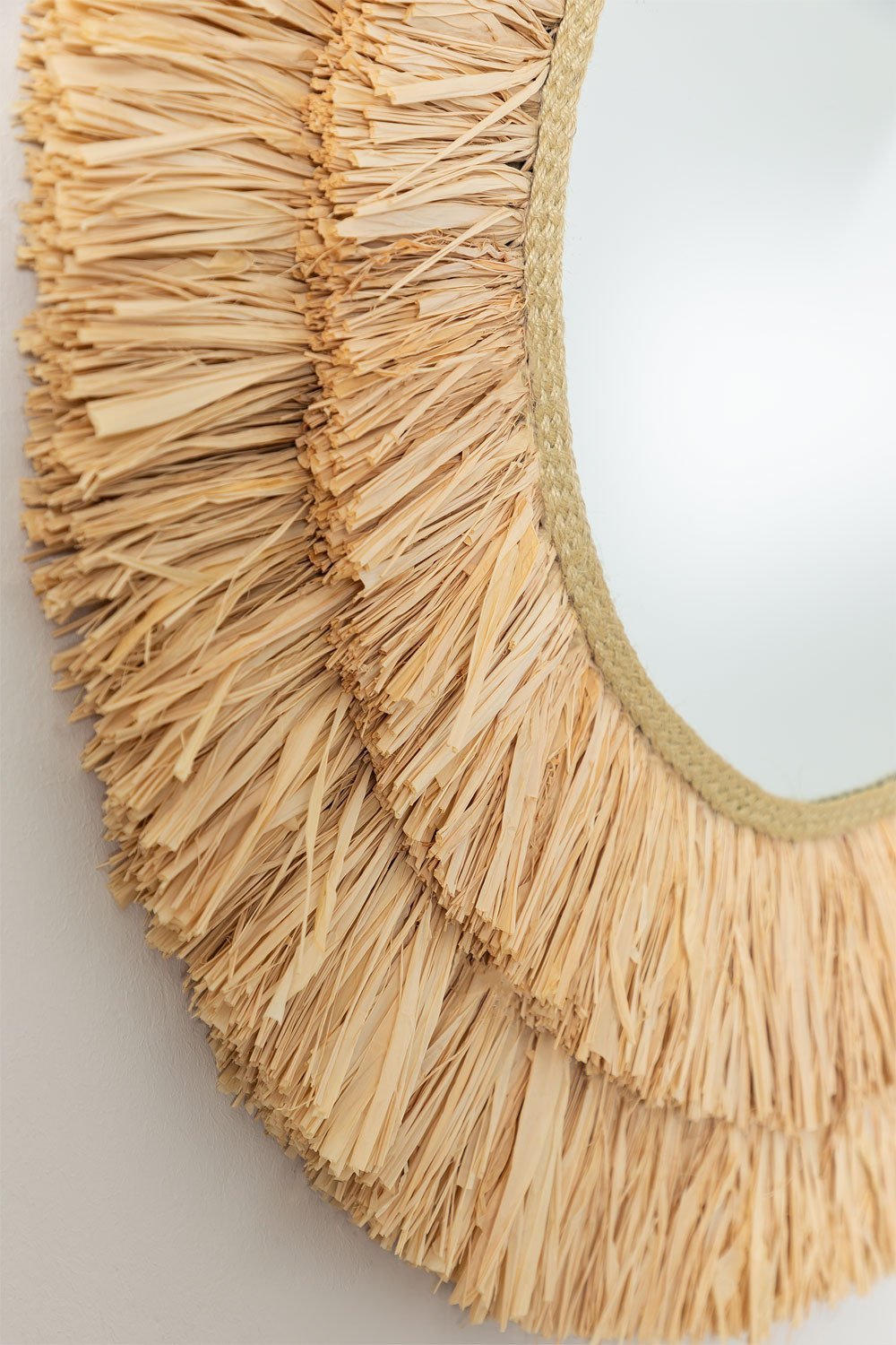 Ronde wandspiegel in Raffia Willow, galerij beeld 4