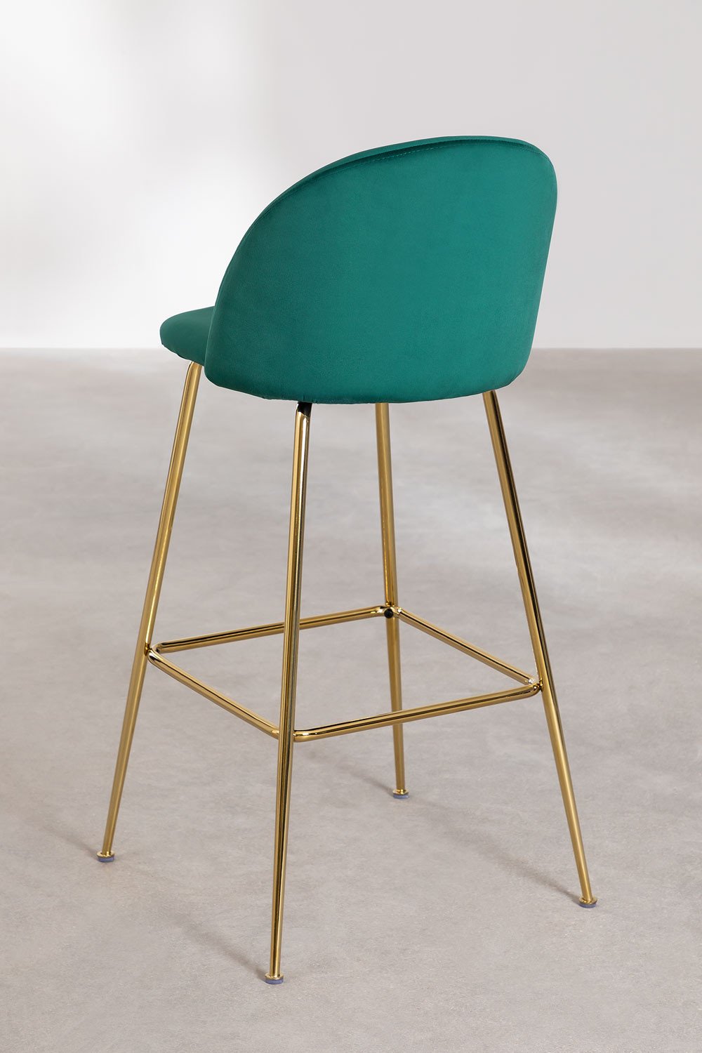 Hoge kruk 75 cm van jungle groen fluweel en gouden poten Glamm, galerij beeld 3