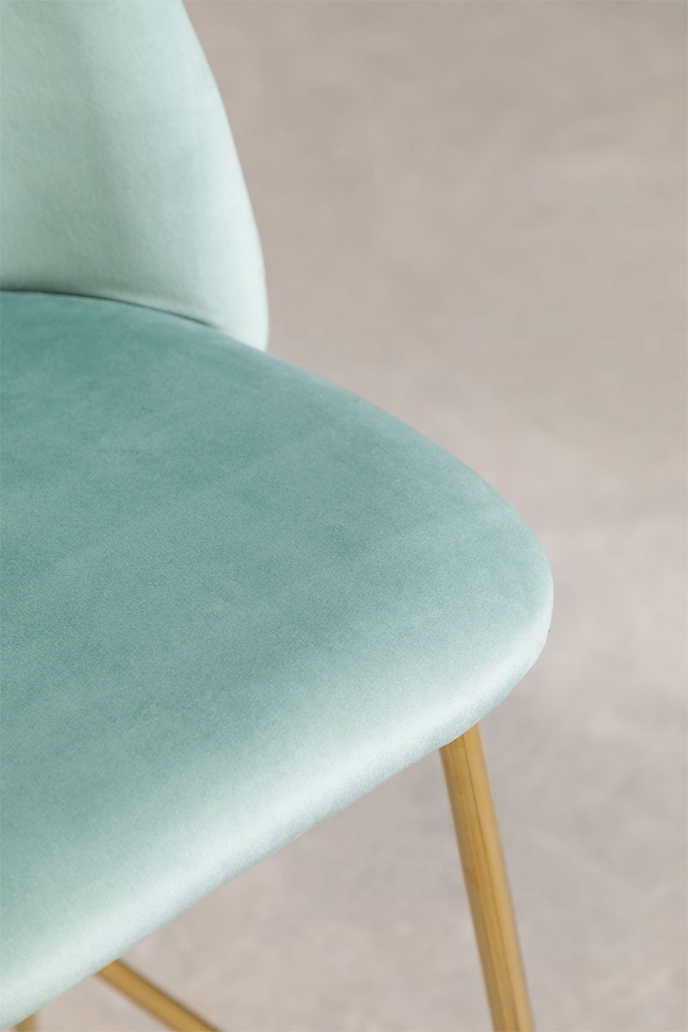 Hoge kruk 75 cm van sparren groen fluweel en gouden poten Kana Design, galerij beeld 5