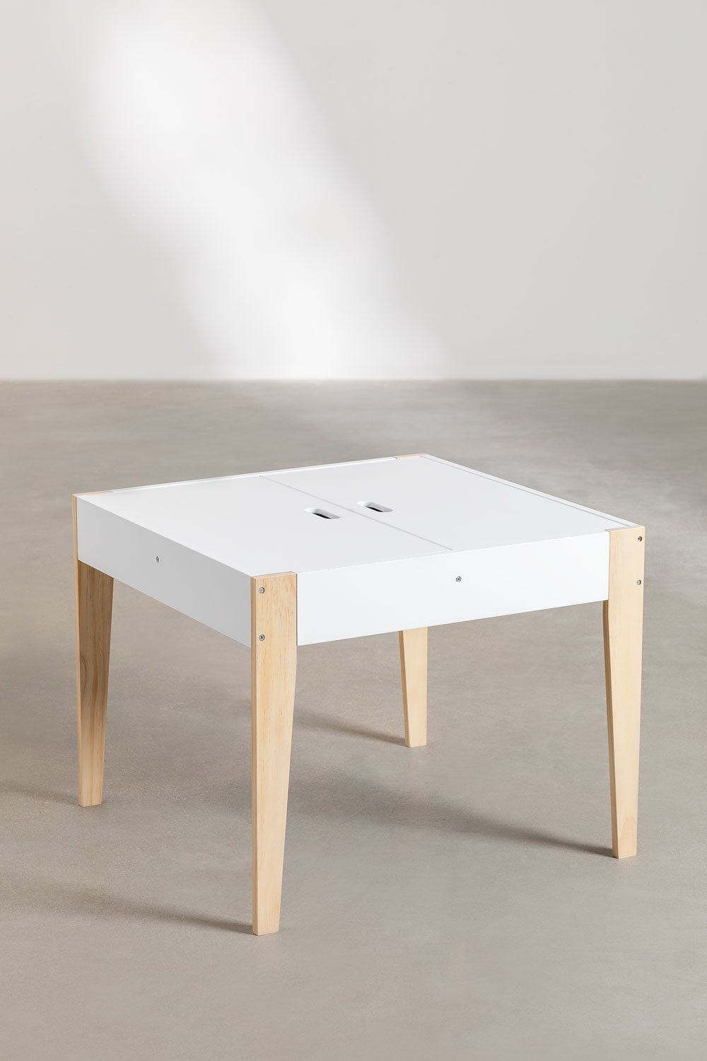 Set van krijttafel met opbergruimte en 2 stoelen in MDF en grenenhout Belfy Kids, galerij beeld 7