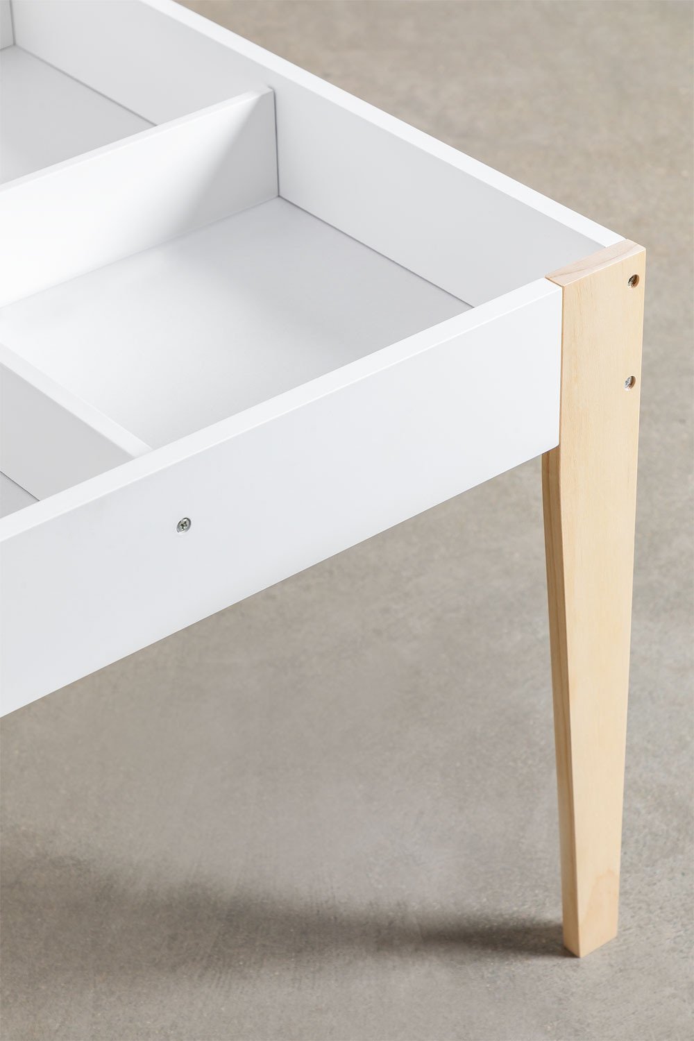 Set van krijttafel met opbergruimte en 2 stoelen in MDF en grenenhout Belfy Kids, galerij beeld 9