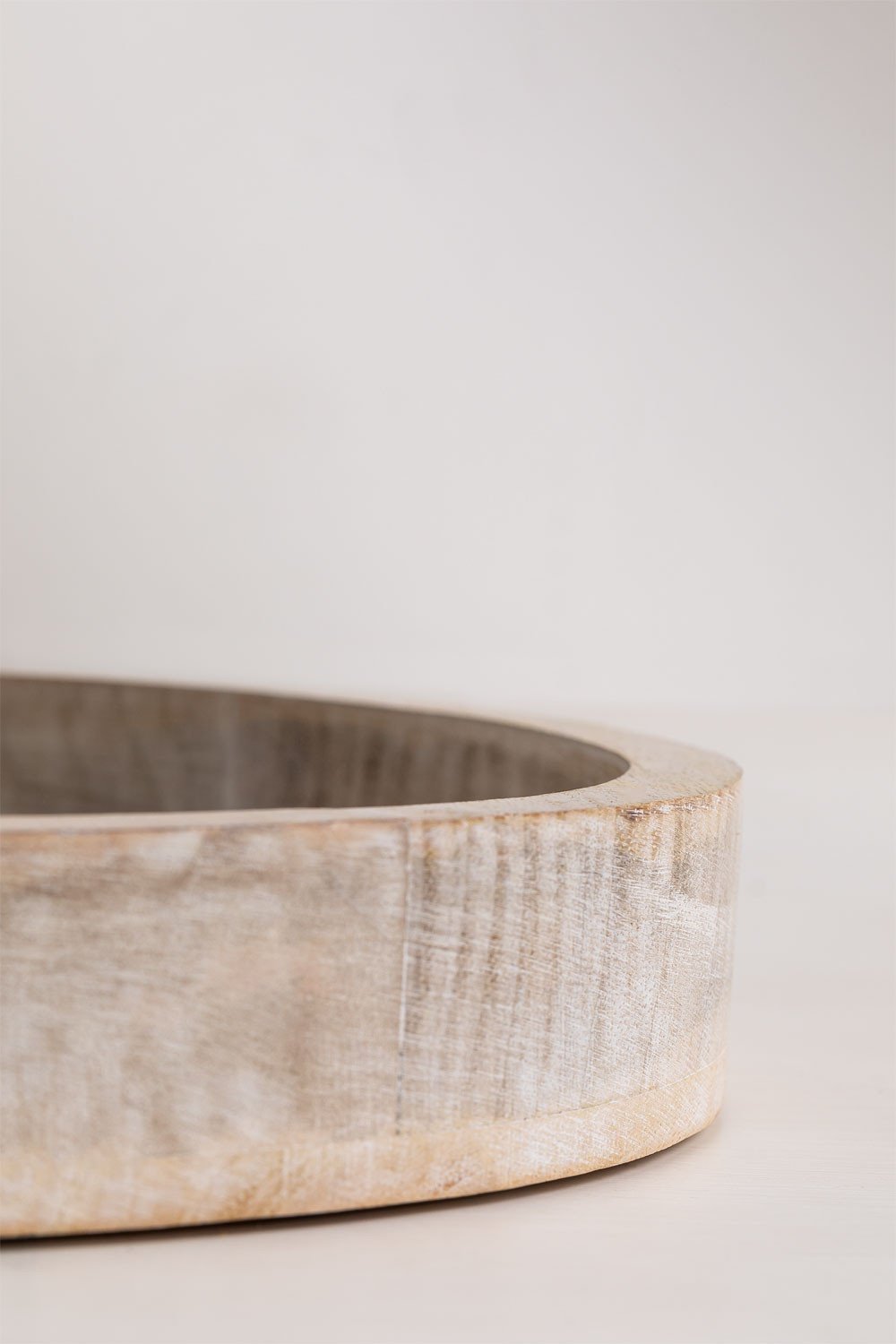 Ronde decoratieve schaal Ø38 cm in mangohout Diborna, galerij beeld 6