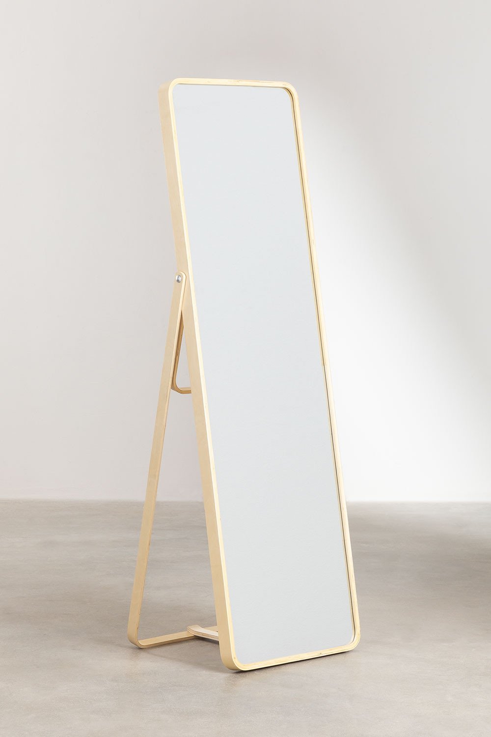 Rechthoekige staande spiegel in grenenhout (173x55 cm) Ony, galerij beeld 1