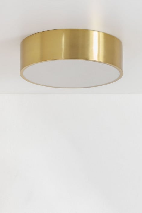 Plafondlamp Samia, 2-lamps, mangohout, ijzer