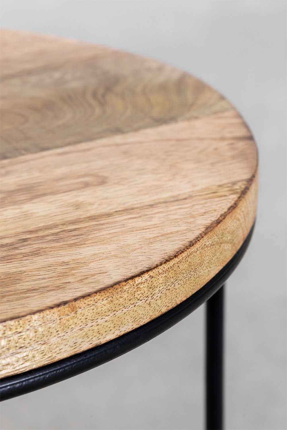 Ronde bijzettafel Ø30 cm van mangohout Tannam, galerij beeld 4