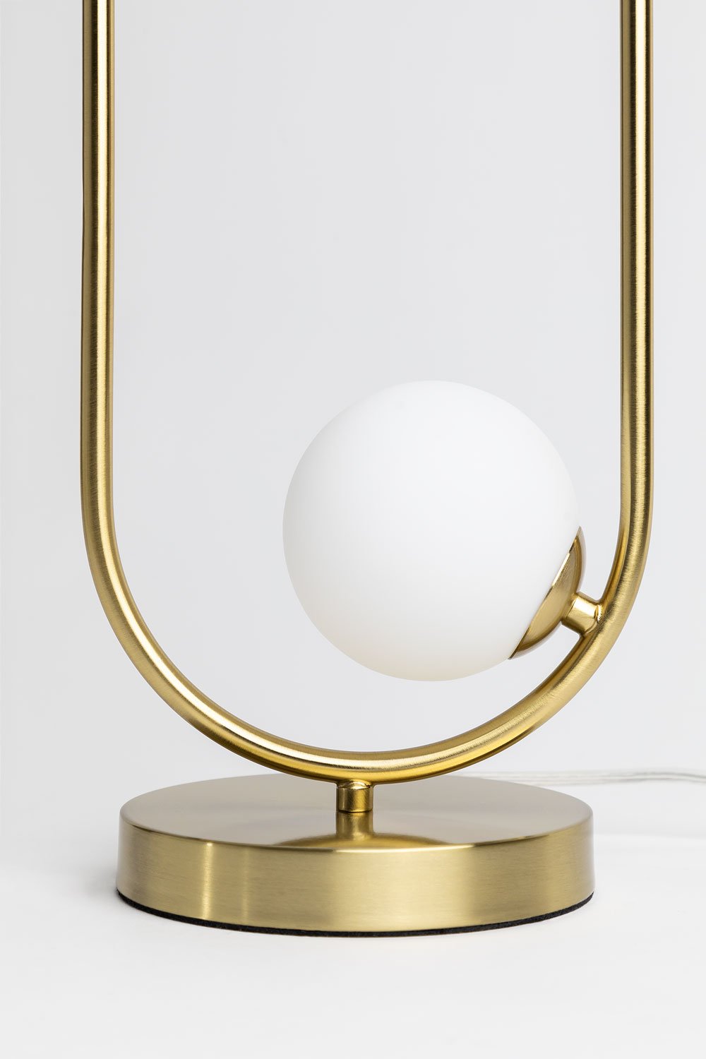 Metalen tafellamp met 2 Blaise glazen bollen , galerij beeld 6