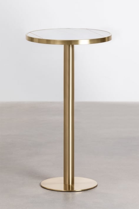 Ronde hoge bartafel in steengoed (Ø60 cm) Manhattan