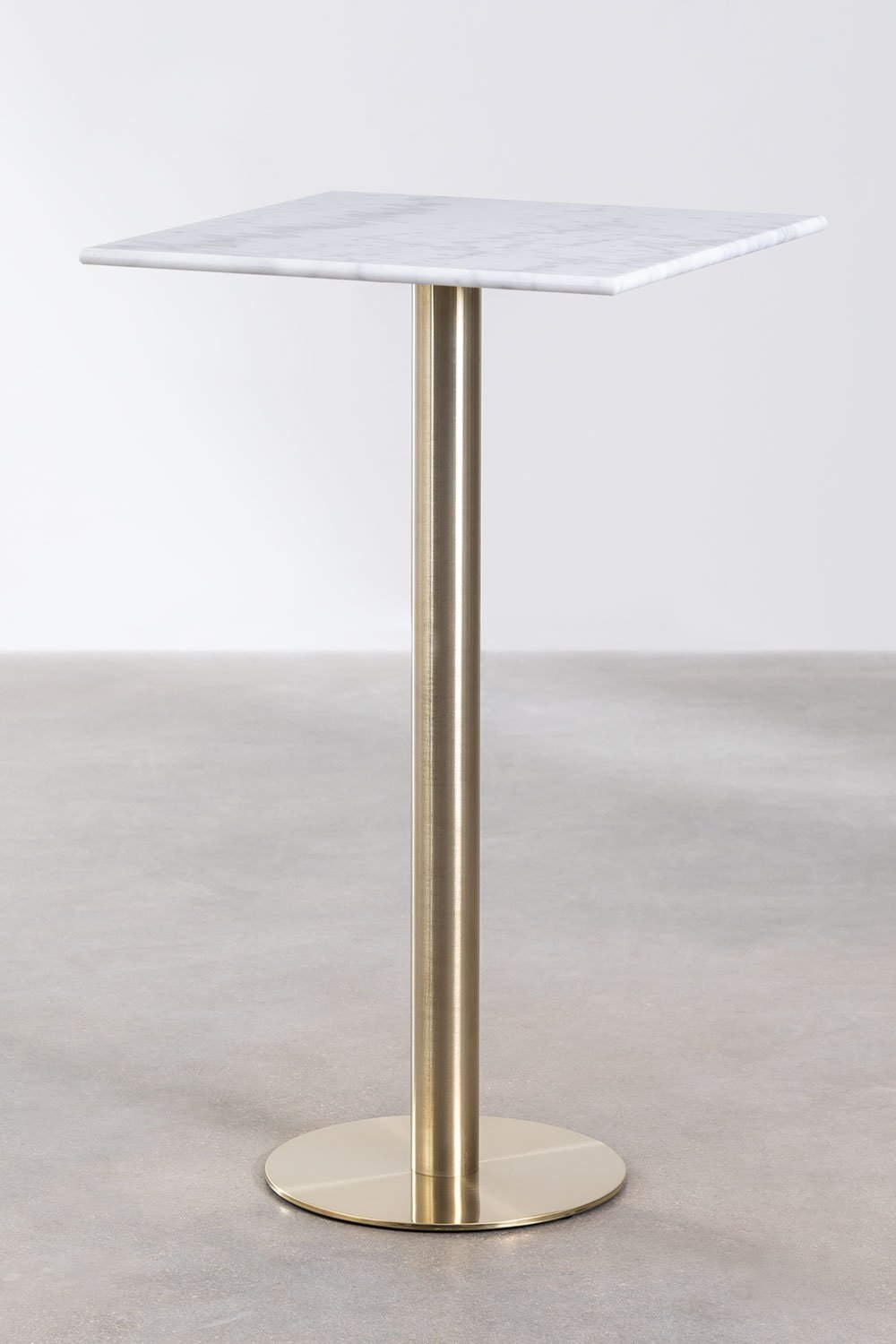 Hoge vierkante marmeren bartafel (60x60 cm) Cosmopolitan, galerij beeld 1