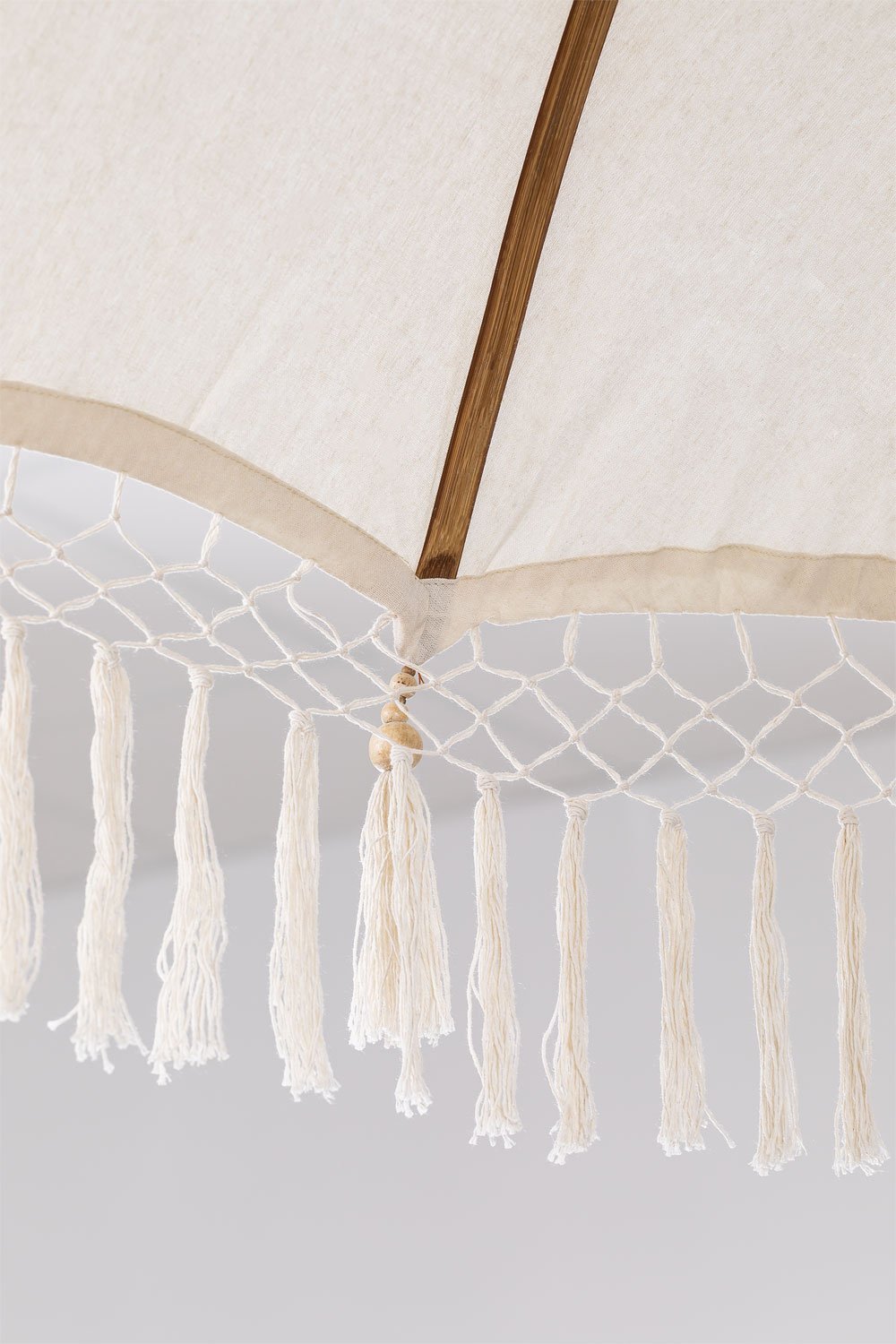 Parasol Ø186 cm in Orongo-stof en hout, galerij beeld 6