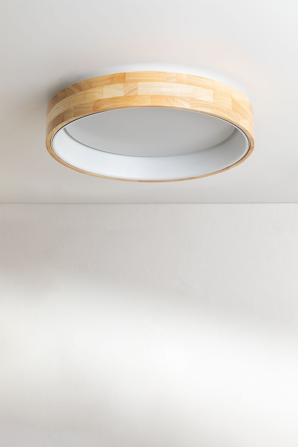 LED plafondlamp in hout en staal Balto, galerij beeld 1