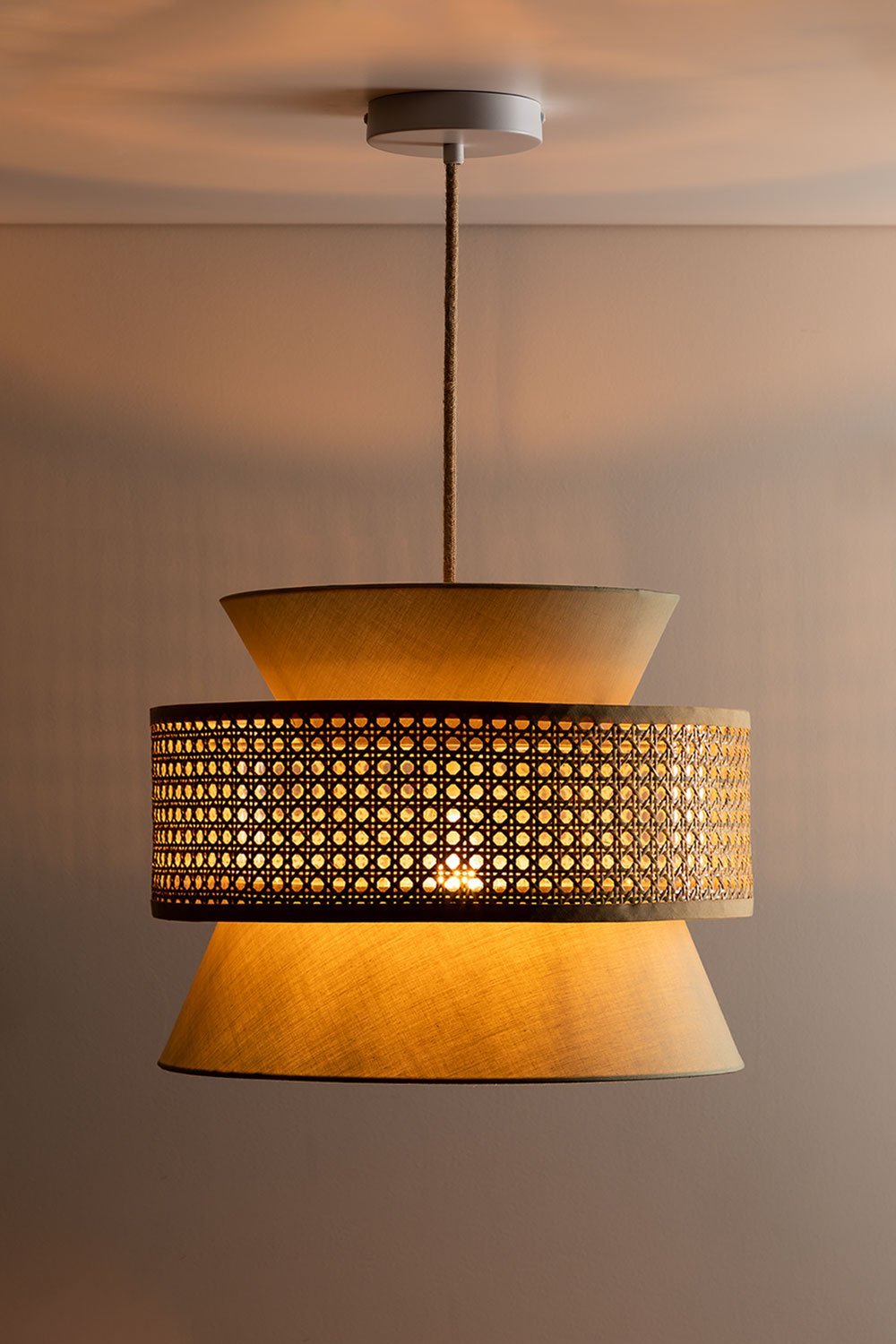 Rotan plafondlamp Yereh, galerij beeld 2