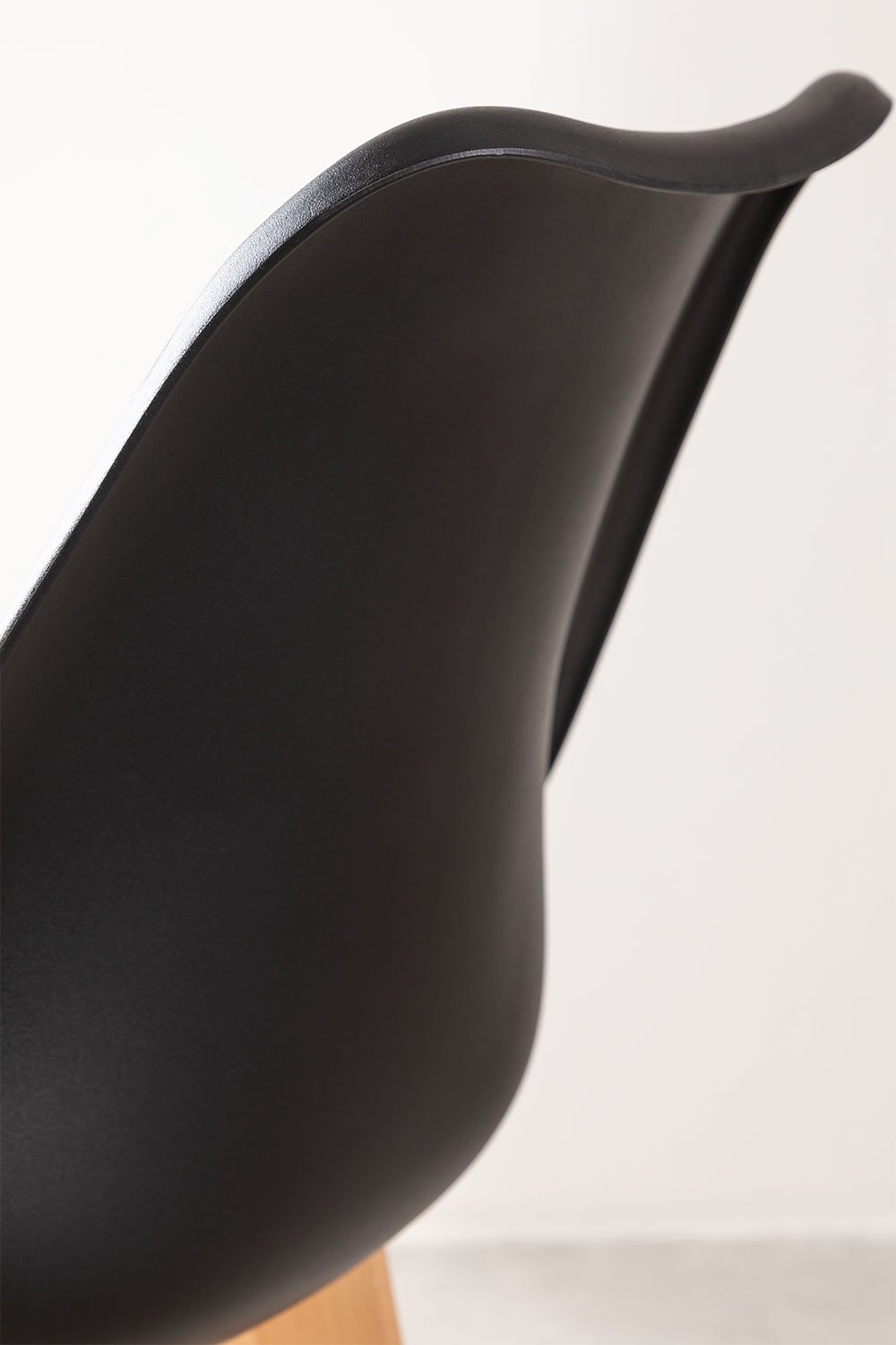 Hoge kruk 75 cm met kussen van zwart kunstleer Nordic, galerij beeld 4