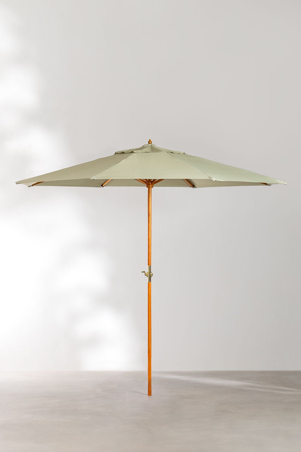 Houten en stoffen parasol (Ø290 cm) Cretas, galerij beeld 1