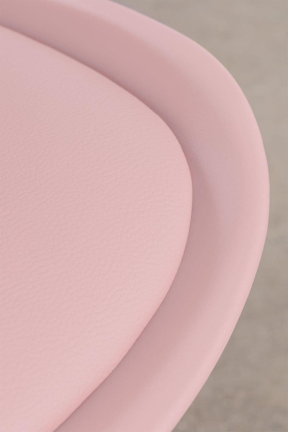 Set van 4 hoge krukken 65 cm met kussen van hazelnoot roze kunstleer Nordic, galerij beeld 5