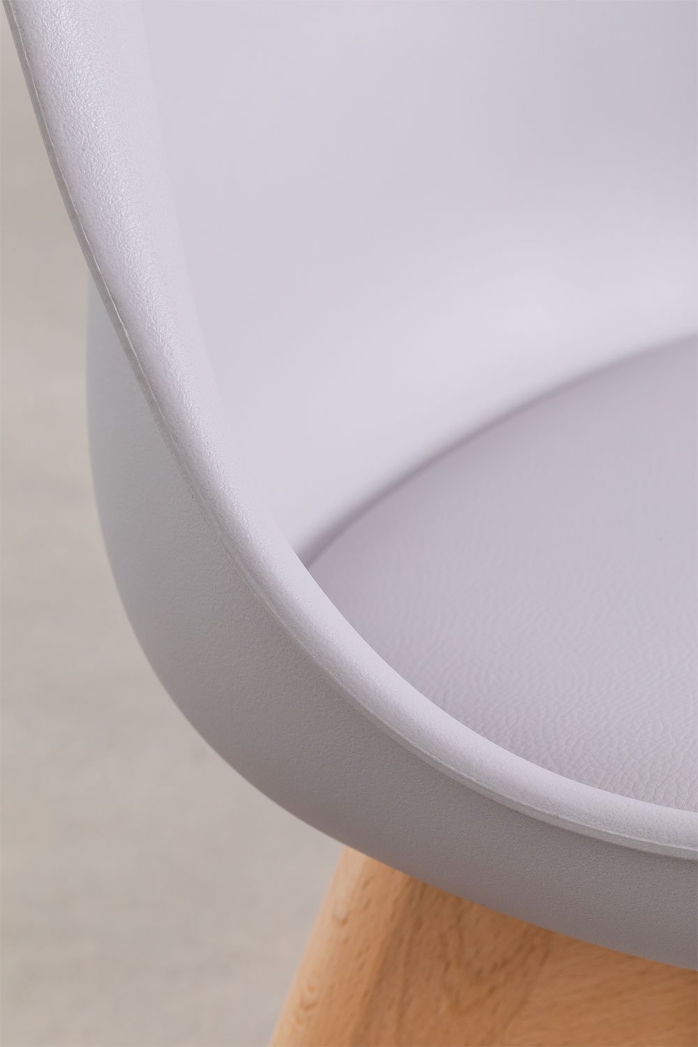 Set van 4 hoge krukken 75 cm met kussen van lichtgrijs kunstleer Nordic, galerij beeld 5