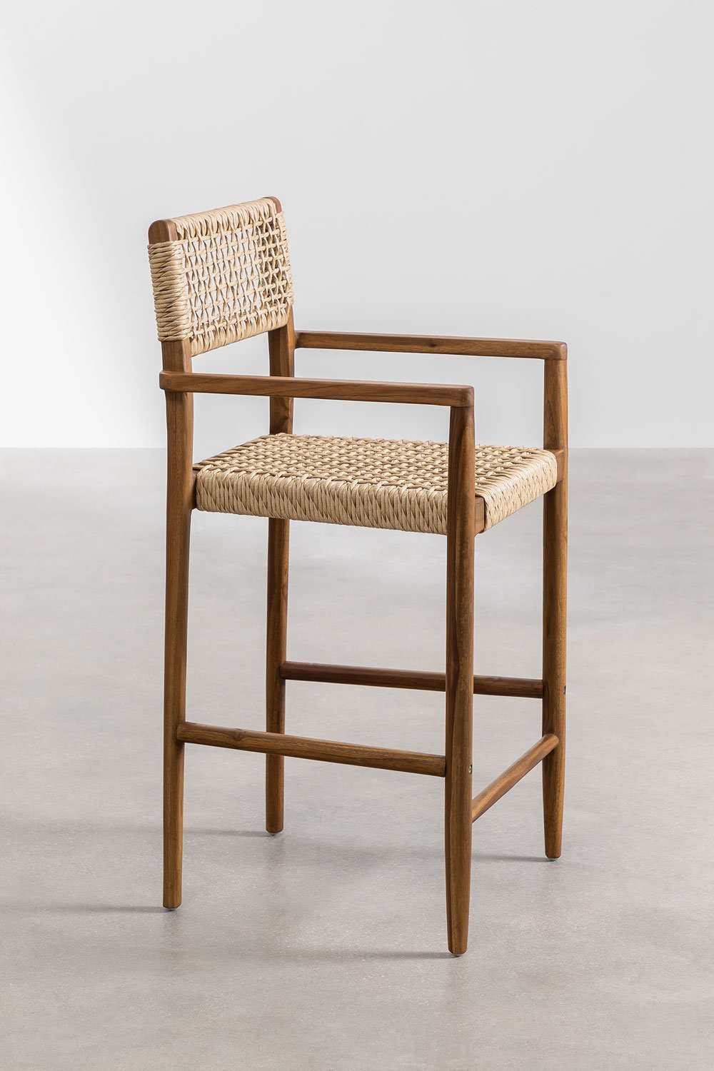  Teakhouten hoge kruk (66,5 cm) Orebro, galerij beeld 3