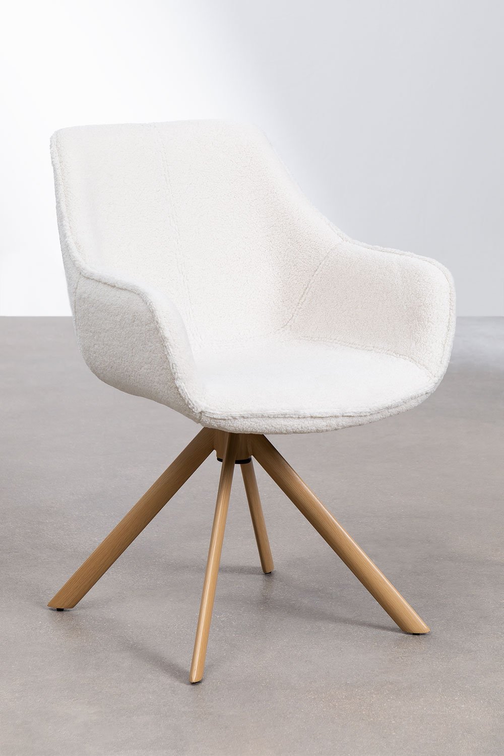 Set van 4 chenille eetkamerstoelen Lucy, galerij beeld 1