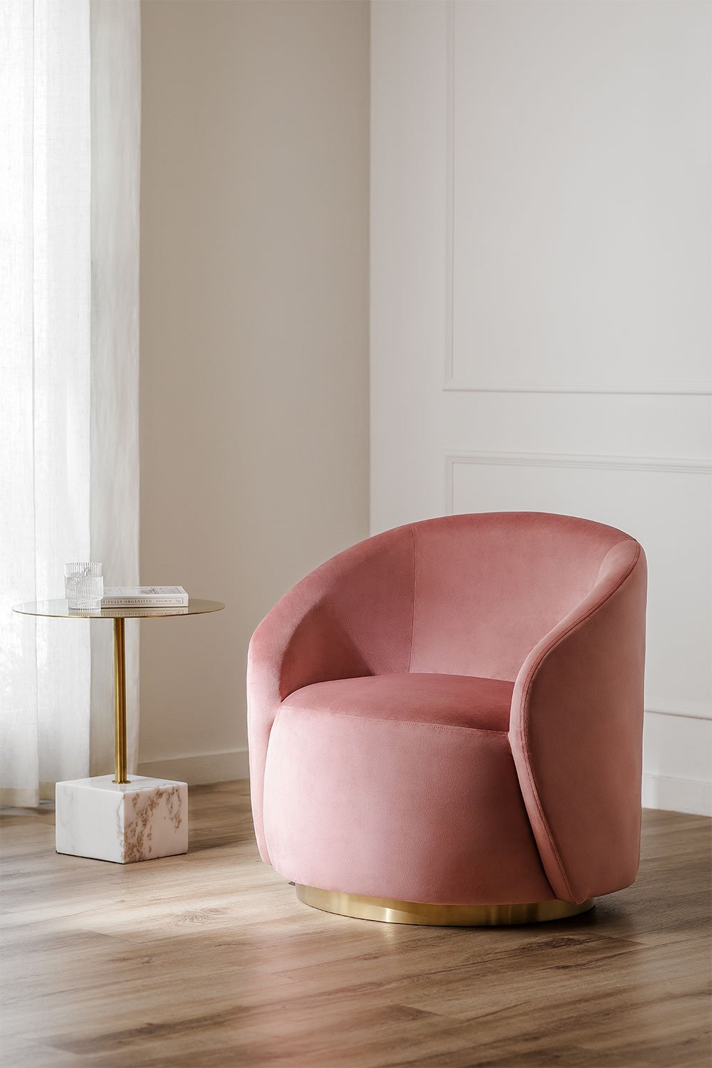 Fluweel- fauteuil Sidoni, galerij beeld 1