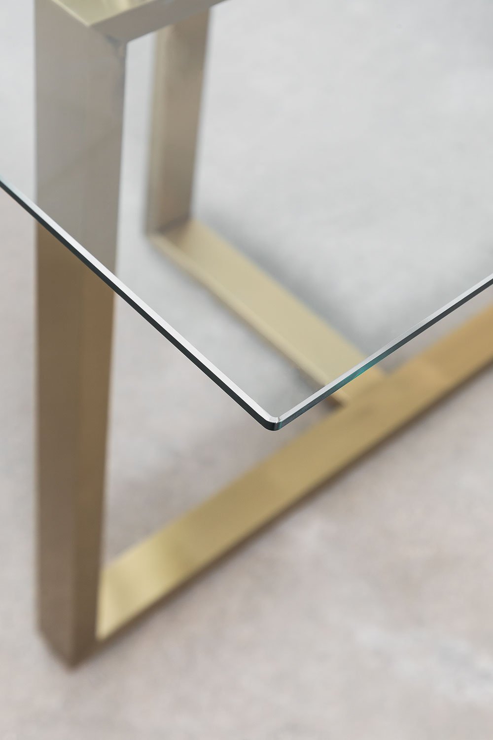 Rechthoekige eettafel in glas en staal (180x90 cm) Lesley, galerij beeld 4