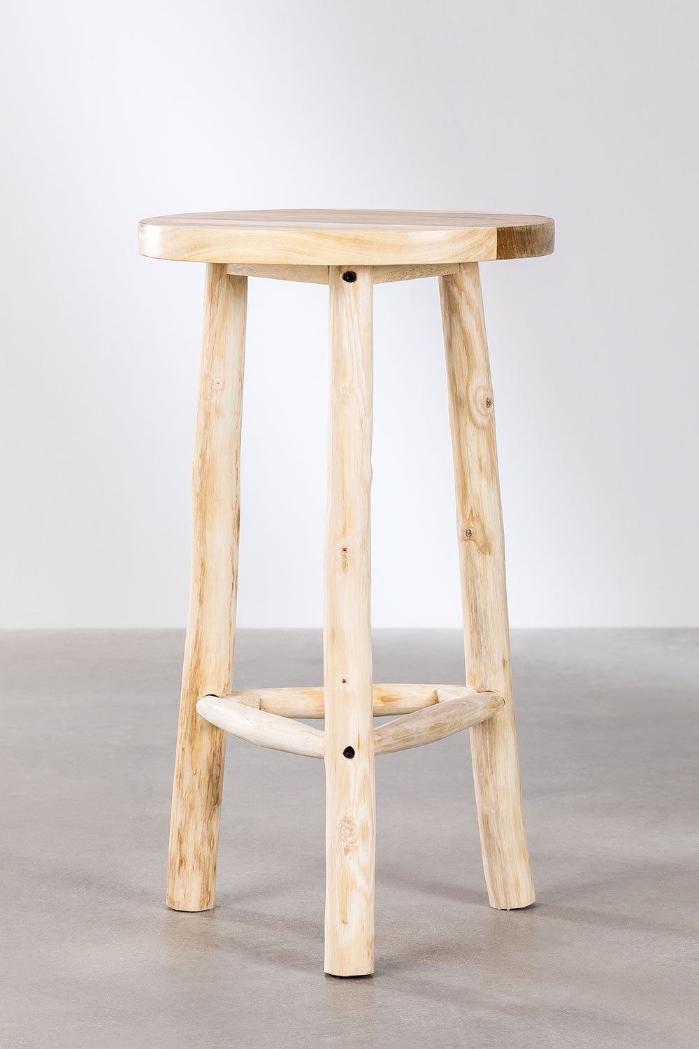 Ronde hoge tafel (Ø60 cm) in Narelhout, galerij beeld 2