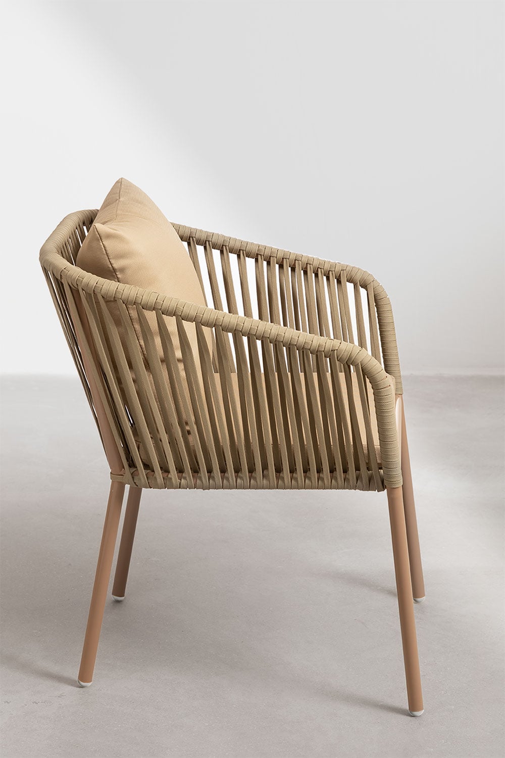 Set van 2 eetkamerstoelen met armleuningen in gevlochten touw Arhiza Classic, galerij beeld 3