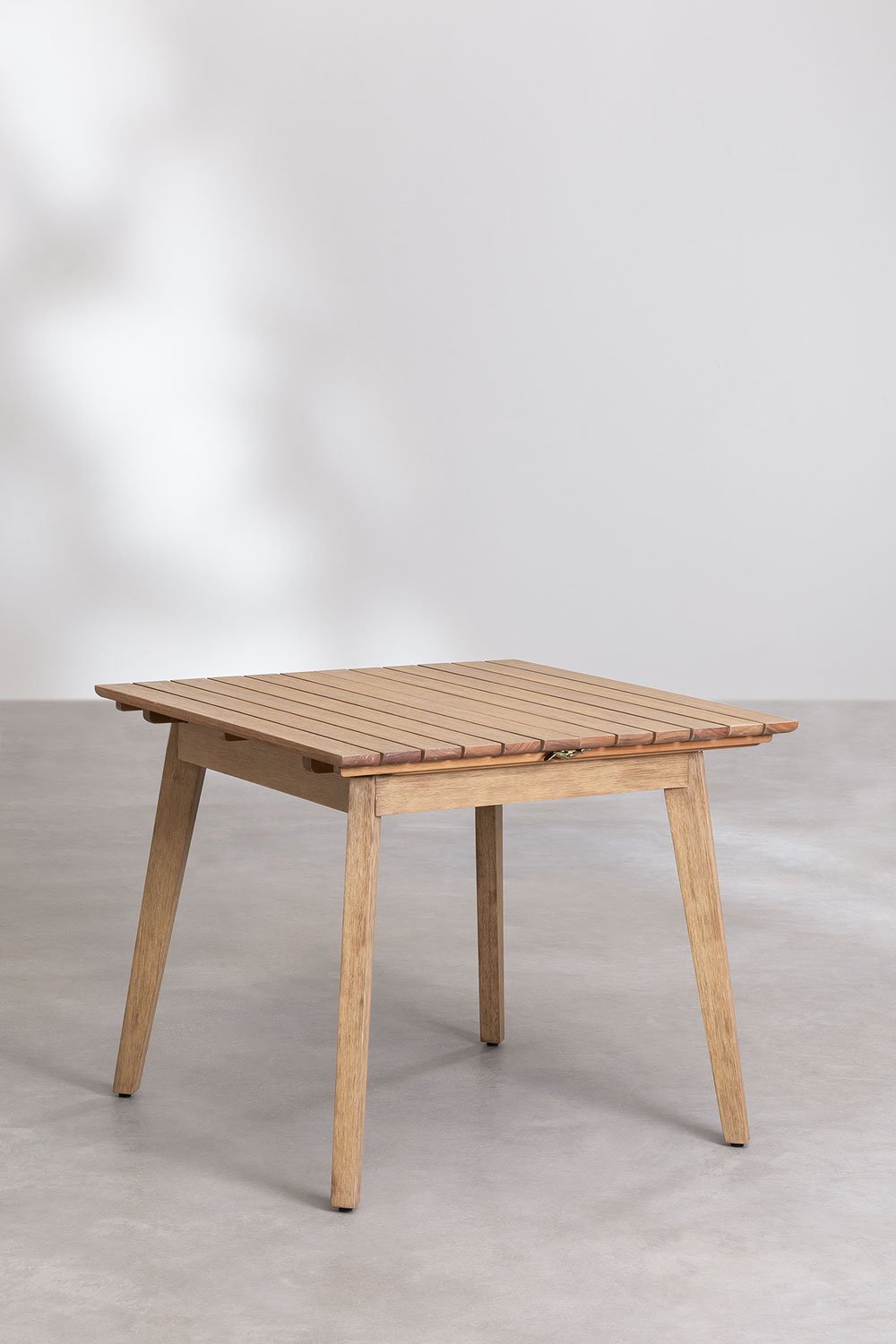 Houten uitschuifbare tafelset (90-150x90 cm) Naele en 6 Barker eetkamerstoelen, galerij beeld 2