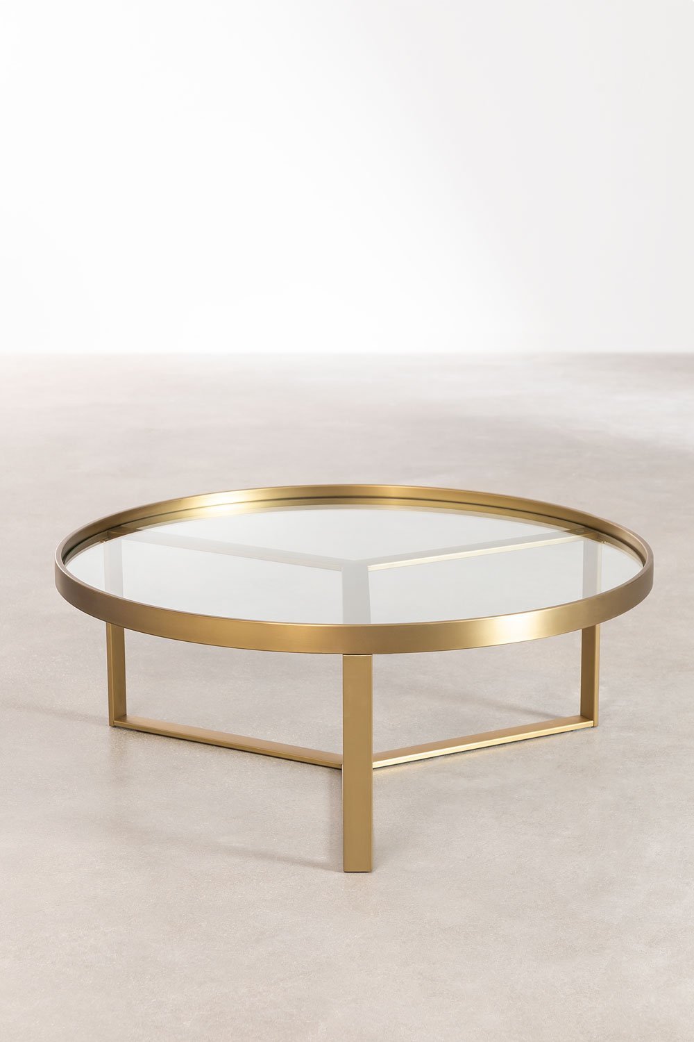 Salontafel van glas en staal (Ø90 cm) Amelia, galerij beeld 3