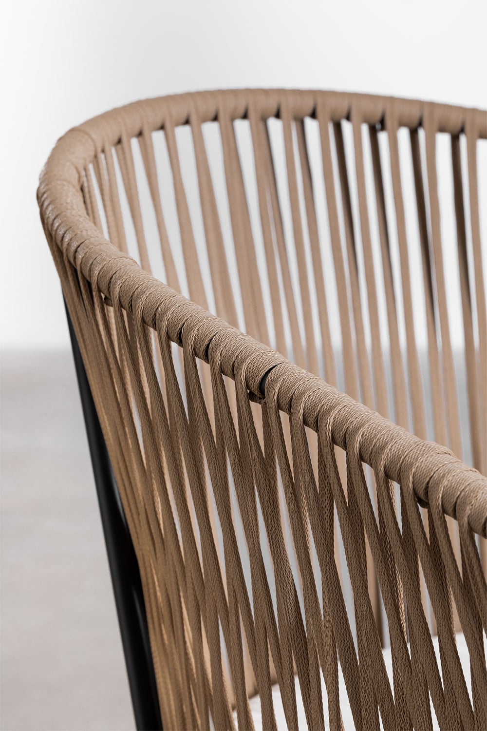 Set van 2 tuinstoelen met armleuningen van ijzer en gevlochten touw Jocelyn, galerij beeld 6