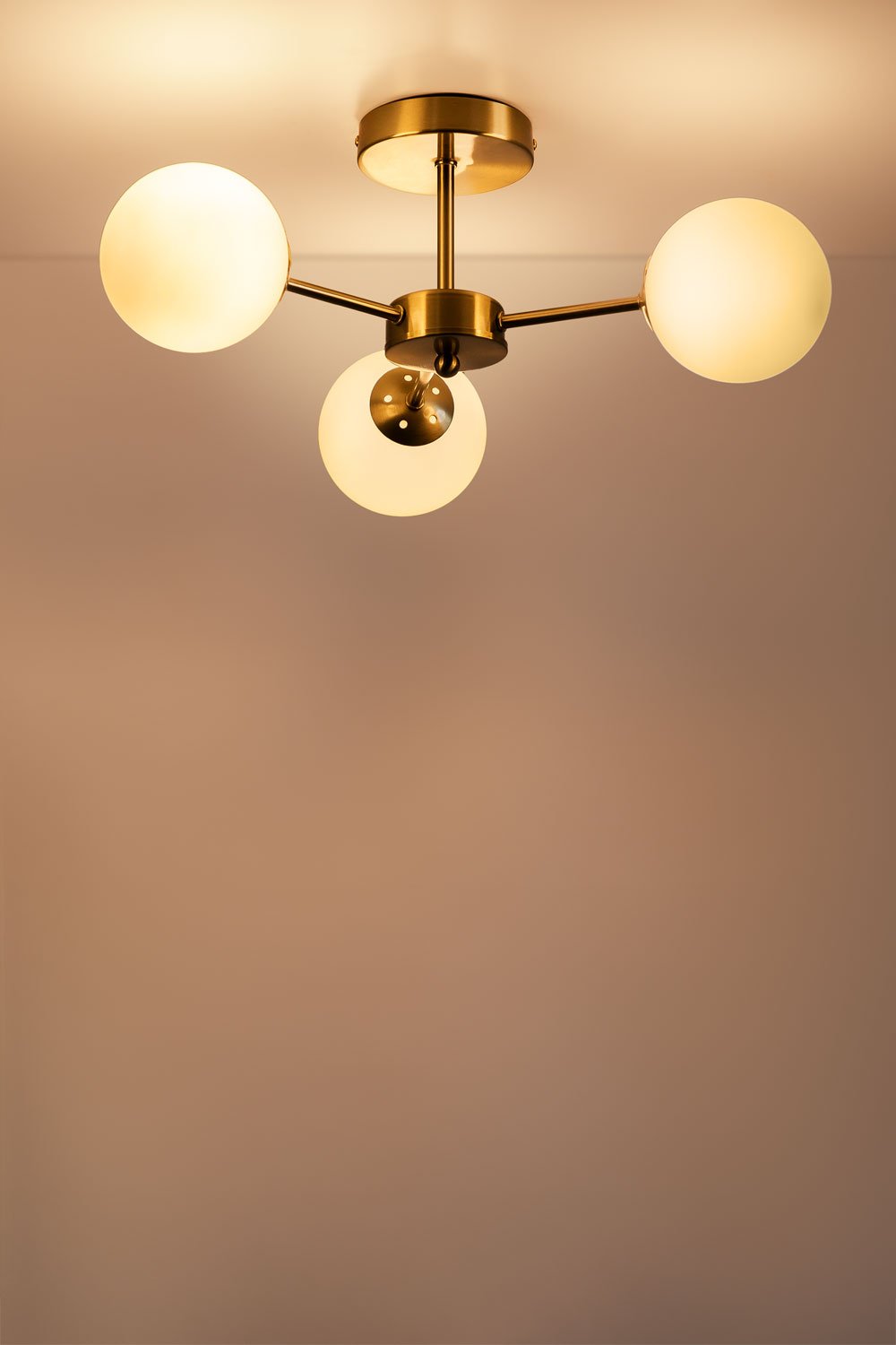 Plafondlamp met 3 kristallen bollen Uvol, galerij beeld 2