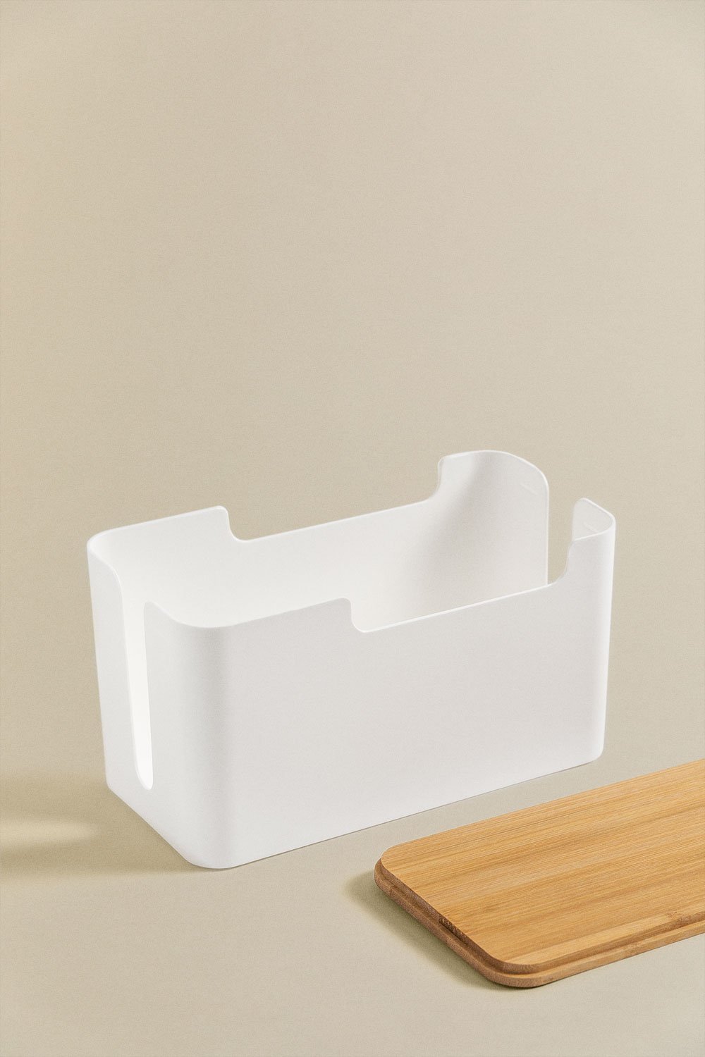 Kabelorganizer van polypropyleen en bamboehout Rolayn, galerij beeld 3