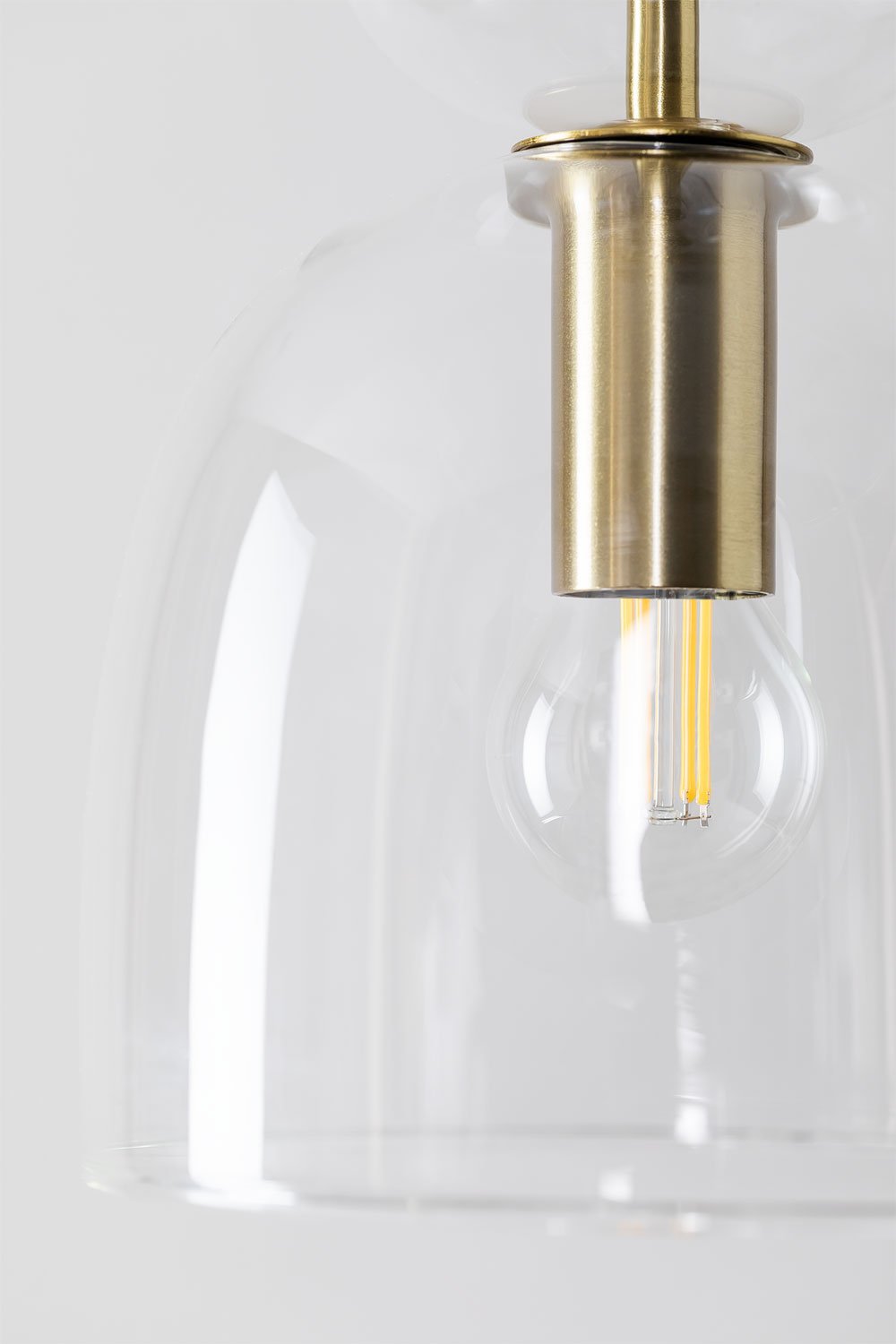 Bezany hangende plafondlamp van glas, galerij beeld 5