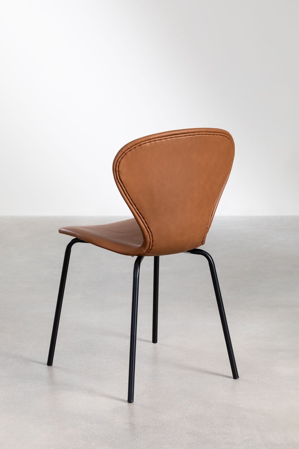 Set van 2 stapelbare eetkamerstoelen in kunstleer Uit, galerij beeld 3