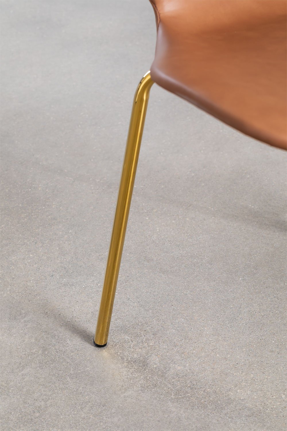 Set van 4 stapelbare eetkamerstoelen in kunstleer Uit, galerij beeld 6