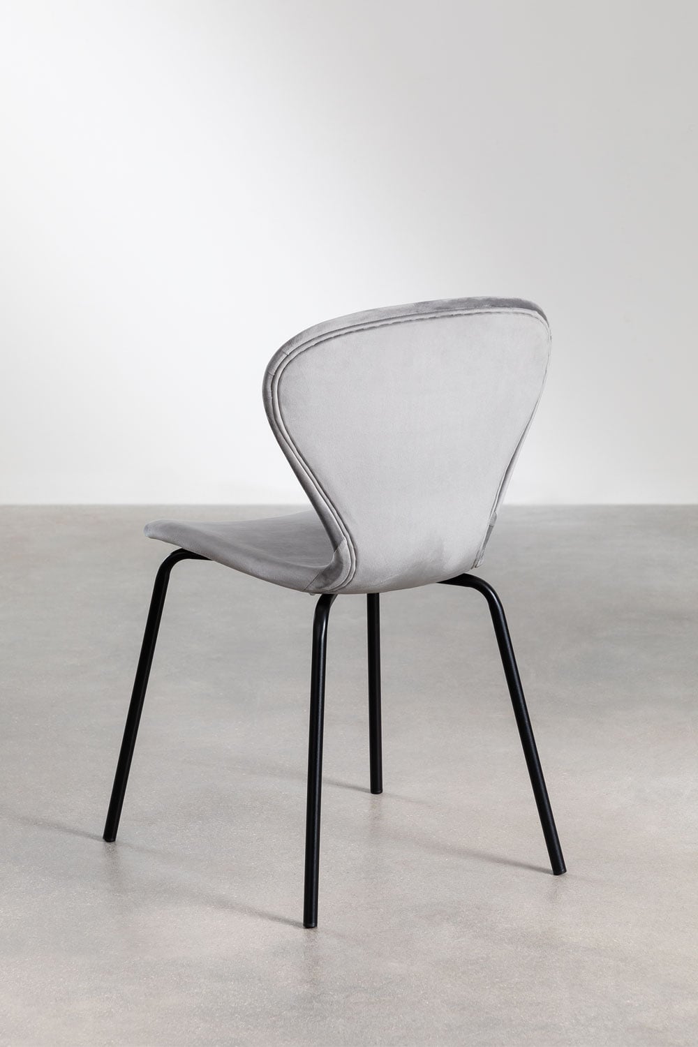 Set van 2 stapelbare eetkamerstoelen van fluweel, galerij beeld 4