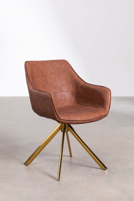 Set van 2 kunstleren eetkamerstoelen Lucy