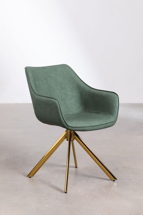 Set van 4 kunstleren eetkamerstoelen Lucy