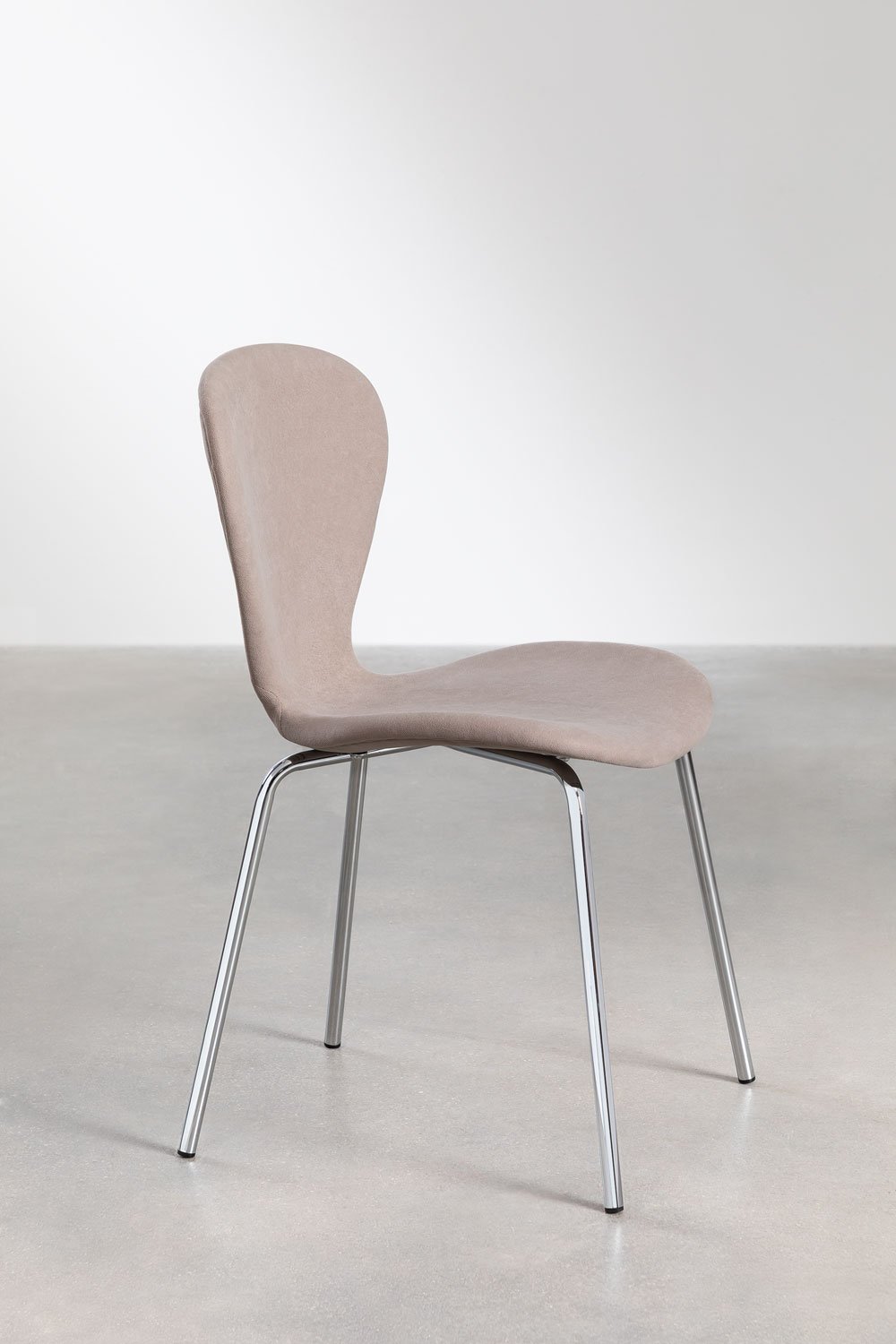 Set van 2 uit gestoffeerde stapelbare eetkamerstoelen, galerij beeld 3