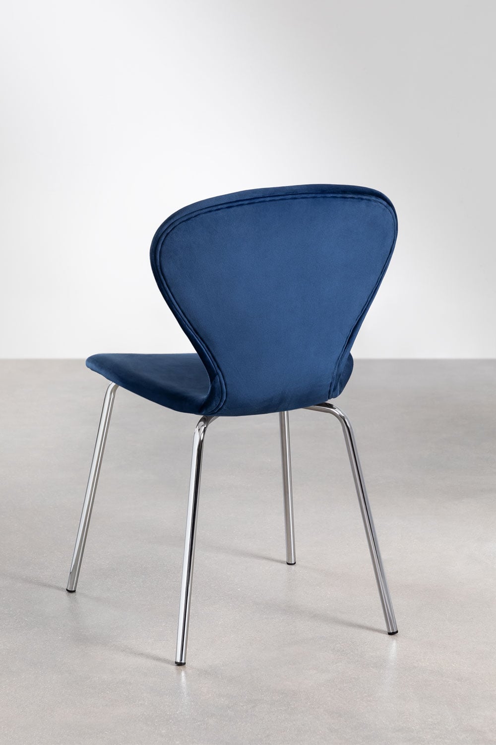 Set van 4 stapelbare eetkamerstoelen in fluweel Uit, galerij beeld 4