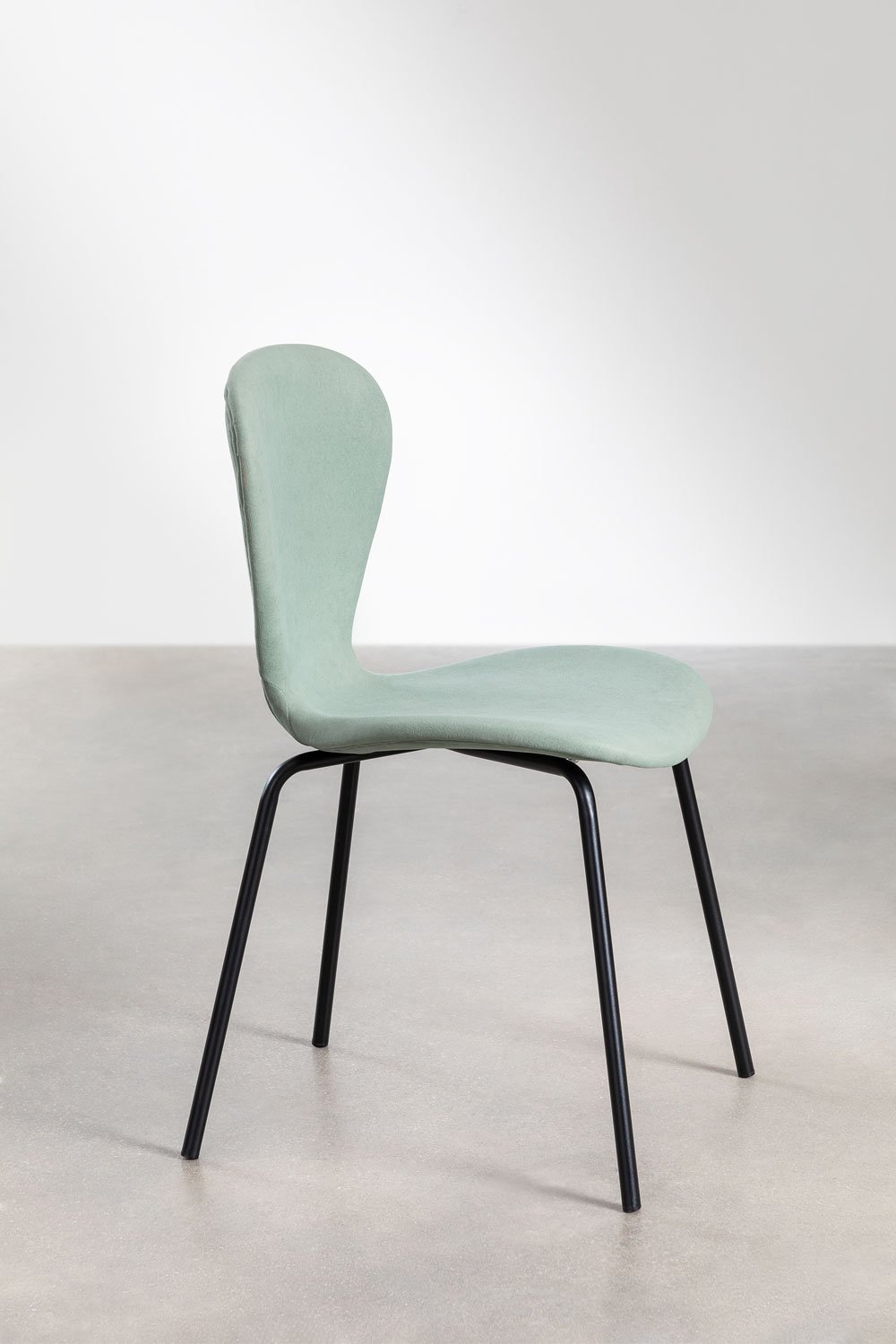 Set van 4 uit gestoffeerde stapelbare eetkamerstoelen, galerij beeld 2