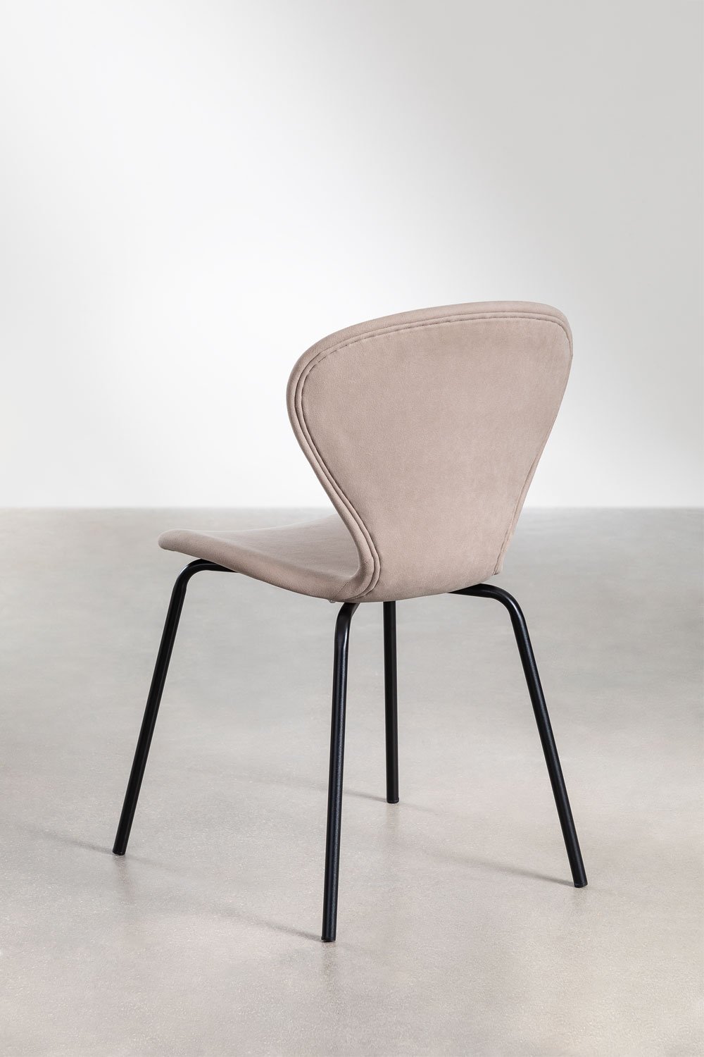 Set van 4 uit gestoffeerde stapelbare eetkamerstoelen, galerij beeld 4