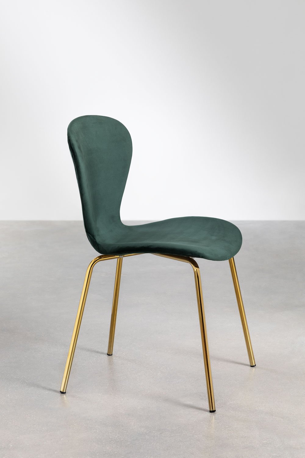 Set van 2 stapelbare eetkamerstoelen van fluweel, galerij beeld 3